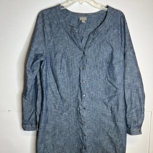 J. Jill Blue Long Sleeve Dress